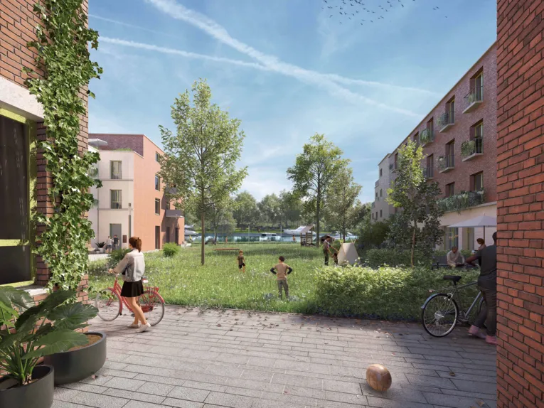 Visualisierung eines Stadtquartiers.